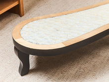 Load image into Gallery viewer, Organic Modern Sculptural Coffee Table Curved Wood Mother of Pearl Design
