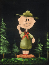 Load image into Gallery viewer, Charlie Brown Black Velvet 1970’s Painting

