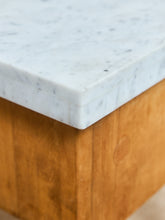 Load image into Gallery viewer, Vintage Butcher Block Marble Top Table

