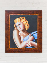 Load image into Gallery viewer, Art Deco Vintage Blonde Woman Surrealist Painting

