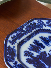 Load image into Gallery viewer, Antique Dark Flow Blue Manilla Staffordshire Platter
