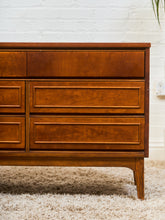 Load image into Gallery viewer, Walnut Mid Century 9 Drawer Dresser
