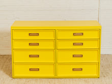 Load image into Gallery viewer, Yellow Eight Drawer Bamboo Dresser
