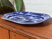 Load image into Gallery viewer, Antique Dark Flow Blue Manilla Staffordshire Platter
