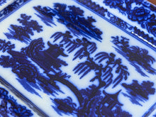 Load image into Gallery viewer, Antique Dark Flow Blue Manilla Staffordshire Platter
