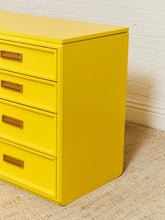 Load image into Gallery viewer, Yellow Eight Drawer Bamboo Dresser
