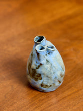 Load image into Gallery viewer, Blue Sculpted Studio Pottery Vessel
