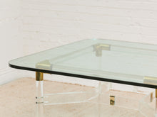 Load image into Gallery viewer, Tubular Lucite and Brass Italian Game Table
