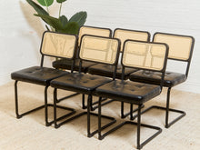 Load image into Gallery viewer, Black and Rattan Dining Chair
