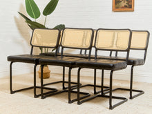 Load image into Gallery viewer, Black and Rattan Dining Chair
