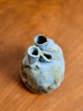 Load image into Gallery viewer, Blue Sculpted Studio Pottery Vessel
