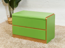 Load image into Gallery viewer, Low Profile 1970’s Kelly Green and Brass Nightstands
