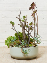 Load image into Gallery viewer, Large White Mid Century Planter with Succulents
