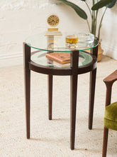 Load image into Gallery viewer, Round Wood 2 Tier Table
