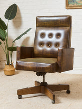 Load image into Gallery viewer, Brown 1970's Office Executive Chair

