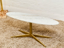 Load image into Gallery viewer, Stone Oval Coffee Table with Gold Legs
