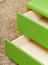 Load image into Gallery viewer, Low Profile 1970’s Kelly Green and Brass Nightstands
