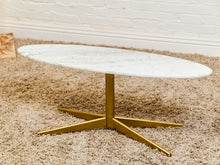 Load image into Gallery viewer, Stone Oval Coffee Table with Gold Legs
