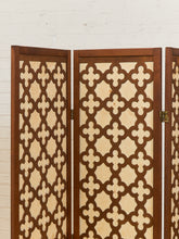 Load image into Gallery viewer, Wood Patterned Three Panel Screen Divider
