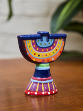 Load image into Gallery viewer, Hanukkah Hand Painted Candle Holder
