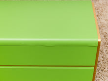 Load image into Gallery viewer, Low Profile 1970’s Kelly Green and Brass Nightstands
