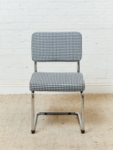 Load image into Gallery viewer, Houndstooth Black and White Chrome Chair
