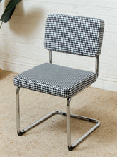 Load image into Gallery viewer, Houndstooth Black and White Chrome Chair

