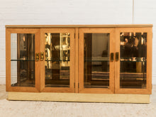 Load image into Gallery viewer, 1970s Style Oak &amp; Glass Display Credenza
