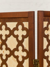 Load image into Gallery viewer, Wood Patterned Three Panel Screen Divider
