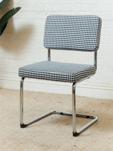 Load image into Gallery viewer, Houndstooth Black and White Chrome Chair
