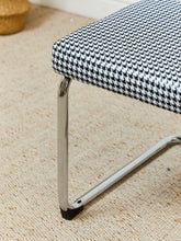 Load image into Gallery viewer, Houndstooth Black and White Chrome Chair
