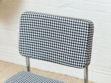 Load image into Gallery viewer, Houndstooth Black and White Chrome Chair
