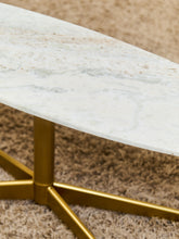 Load image into Gallery viewer, Stone Oval Coffee Table with Gold Legs
