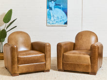 Load image into Gallery viewer, Keanu Deco Leather Chair in Echo Umber

