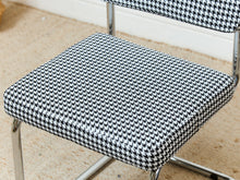 Load image into Gallery viewer, Houndstooth Black and White Chrome Chair
