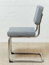 Load image into Gallery viewer, Houndstooth Black and White Chrome Chair
