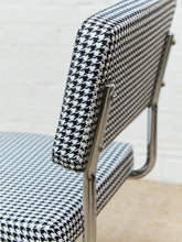 Load image into Gallery viewer, Houndstooth Black and White Chrome Chair
