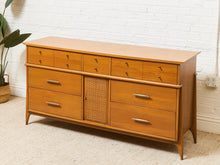 Load image into Gallery viewer, Kent Coffey Style Long Dresser with Rattan Front
