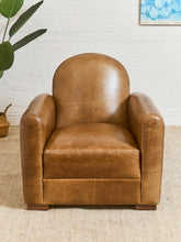 Load image into Gallery viewer, Keanu Deco Leather Chair in Echo Umber
