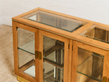 Load image into Gallery viewer, 1970s Style Oak &amp; Glass Display Credenza
