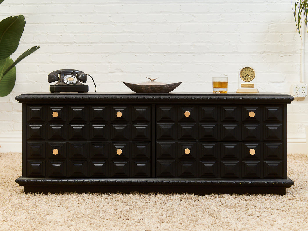 Black and Gold Brutalist Dresser