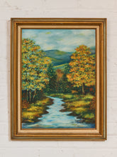 Load image into Gallery viewer, Vintage Stream Landscape Oil Painting Signed by E. Chamlee 1975
