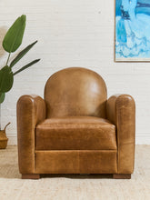 Load image into Gallery viewer, Keanu Deco Leather Chair in Echo Umber
