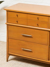 Load image into Gallery viewer, Kent Coffey Style Long Dresser with Rattan Front
