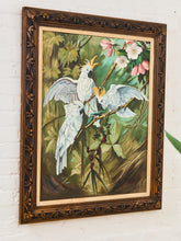 Load image into Gallery viewer, Vintage Tropical Bird Wall Art White Cockatoos Signed 1977
