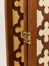 Load image into Gallery viewer, Wood Patterned Three Panel Screen Divider
