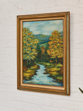 Load image into Gallery viewer, Vintage Stream Landscape Oil Painting Signed by E. Chamlee 1975
