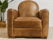 Load image into Gallery viewer, Keanu Deco Leather Chair in Echo Umber
