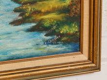 Load image into Gallery viewer, Vintage Stream Landscape Oil Painting Signed by E. Chamlee 1975
