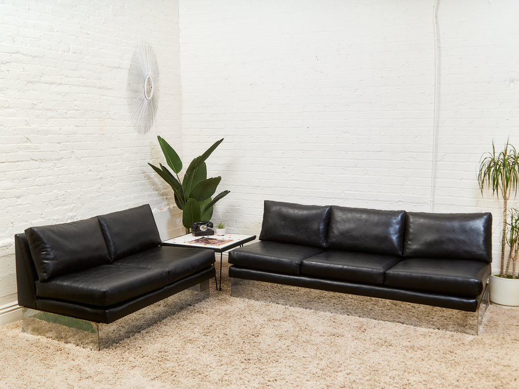 1970’s Space Age Chrome Plinth base Sofa